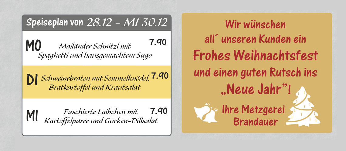 Speiseplan Metzgerei Brandauer
